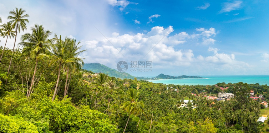 夏日在泰国的高萨木岛全景图片