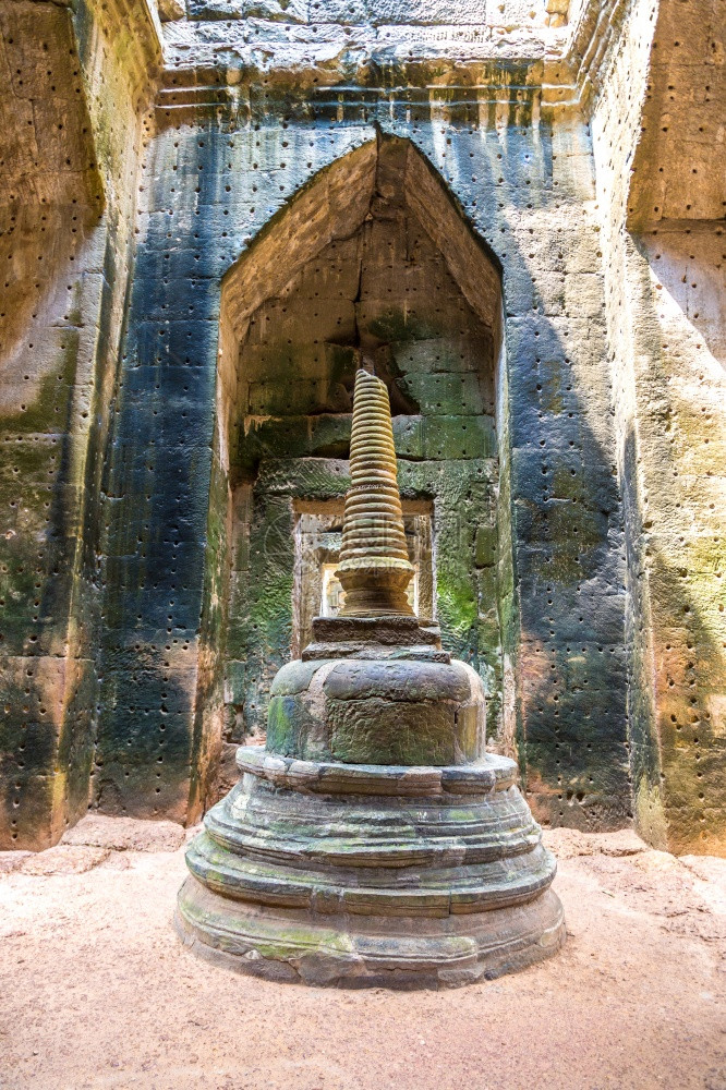 柬埔寨暹粒吴哥窟复杂的一个夏日里柏汗寺图片