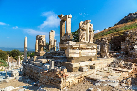 古城埃菲苏斯的废墟古希腊城市火鸡高清图片