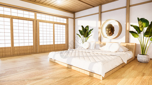 卧室装上木床设计最起码的日本式3d翻接图片