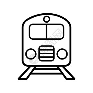 地铁网白色圆头火车运输设计模板矢量图插画