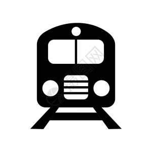 黑白火车黑色圆头火车运输设计模板矢量图插画