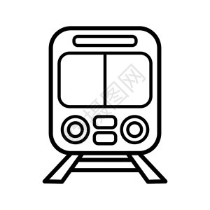 白色圆头线条火车运输设计模板矢量图插画