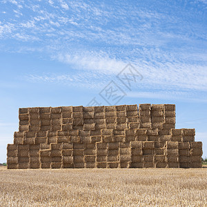 堆积的稻草垛高清图片