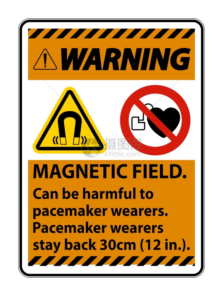 警告磁场对起搏器磨损者有害图片