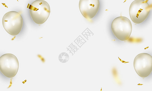 白色气球背景的庆祝派对横幅销售矢量插图大开贺卡豪华富有图片