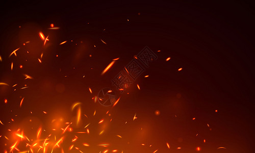 橙色火团特效燃烧的红色火热花实在的焰抽象背景背景