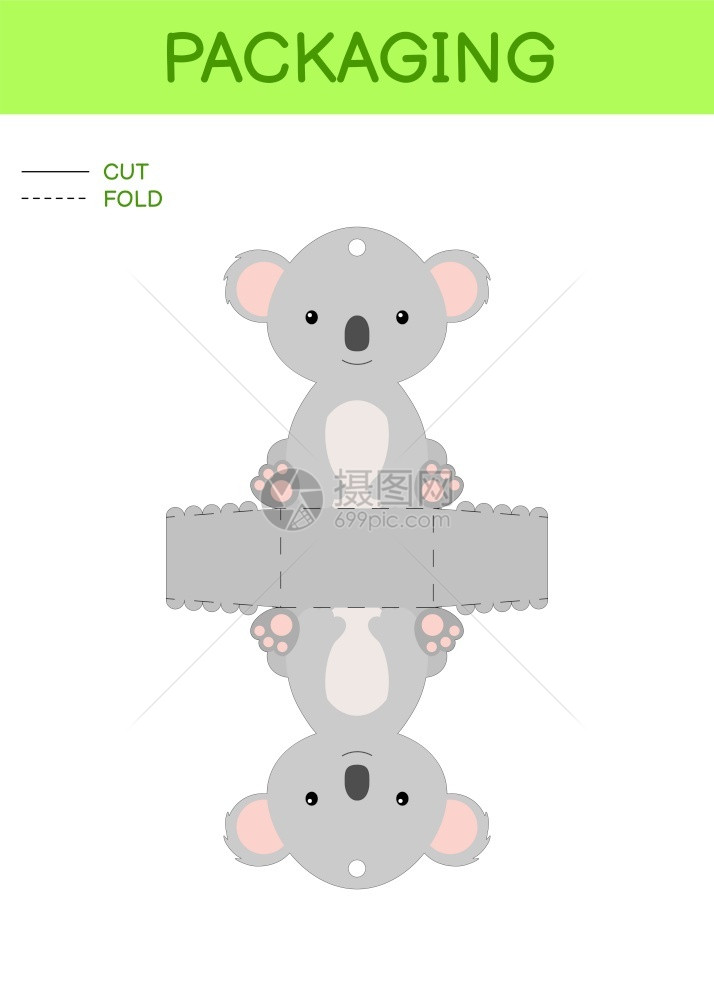 可爱考拉包装模板设计图片