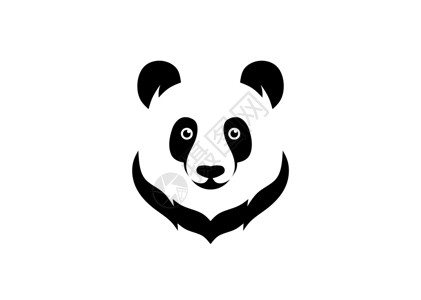熊猫头人身熊猫头标志设计插图的简单和创造背景