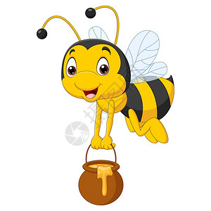 天线锅卡通可爱的蜜蜂插画