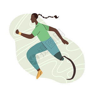 展示非洲女运动员的假腿跑步运动女员图片