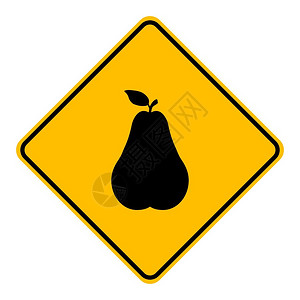 梨和路标牌背景图片