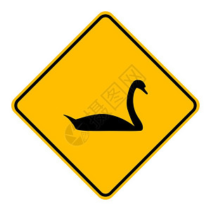 天鹅和路标牌背景图片