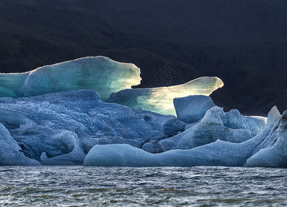 jokulsaron冰川地和最著名的冰川环礁湖地图片