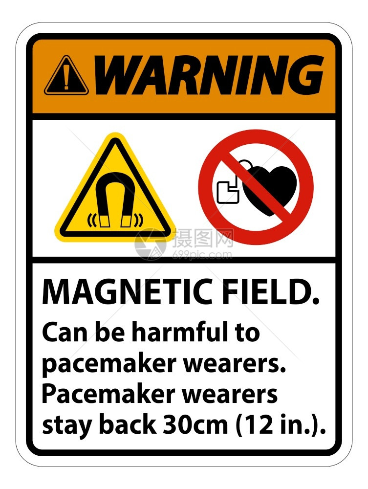 警告磁场对起搏器磨损者有害图片
