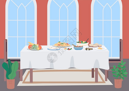 香椿菜家庭传统餐饮插画