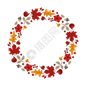 秋季元素背景矢量插画图片