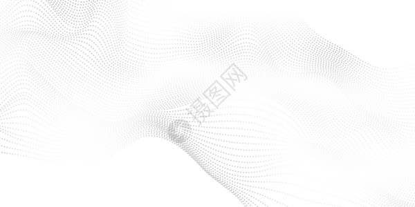 带有动态波的抽象灰色背景海报粒子技术网络矢量说明图片