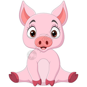 害羞的小猪可爱的小猪插画