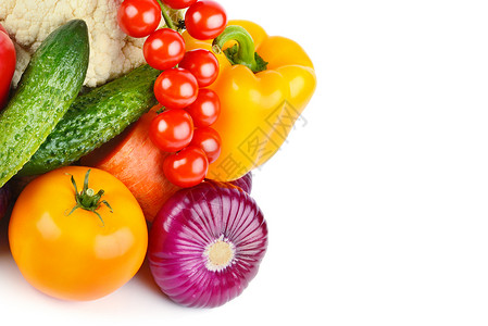 对水果和蔬菜的类比隔离在白色背景上免费文本空间图片