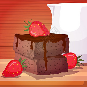 巧克力摄影草莓巧克力蛋糕插画
