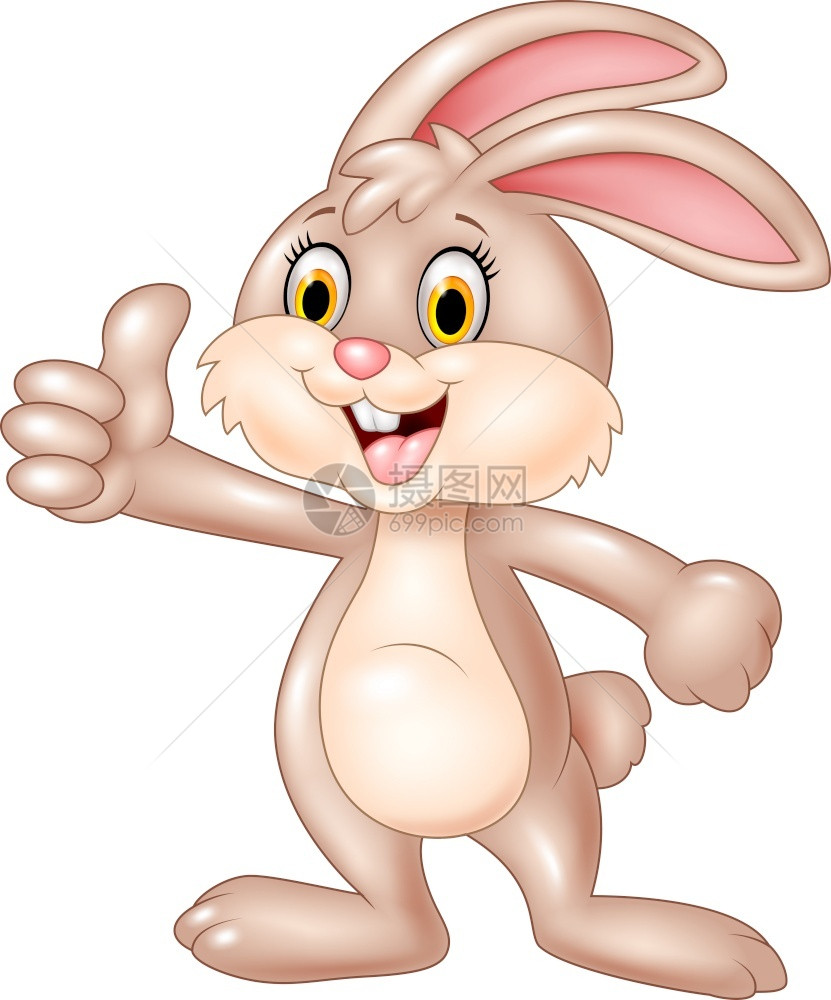 卡通兔子竖起大拇指图片