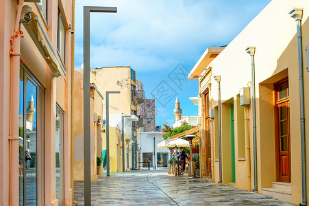 中央旅游街道有餐馆和商店背景清真寺pahoscyru图片