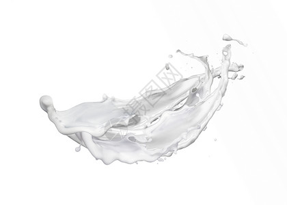 白色背景的有机自然奶水喷洒复制空间健康的奶制品概念白色背景的湿滑抽象奶水喷洒背景图片