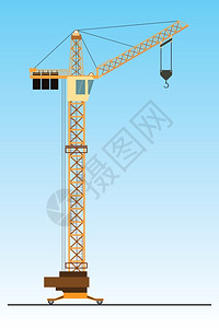 建筑支架起重机增缩矢量说明图插画