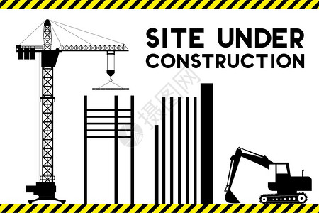 建筑方案建筑工地插画