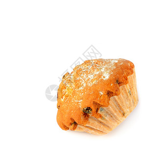 甜食松饼孤立在白色背景上空闲的文字间背景图片