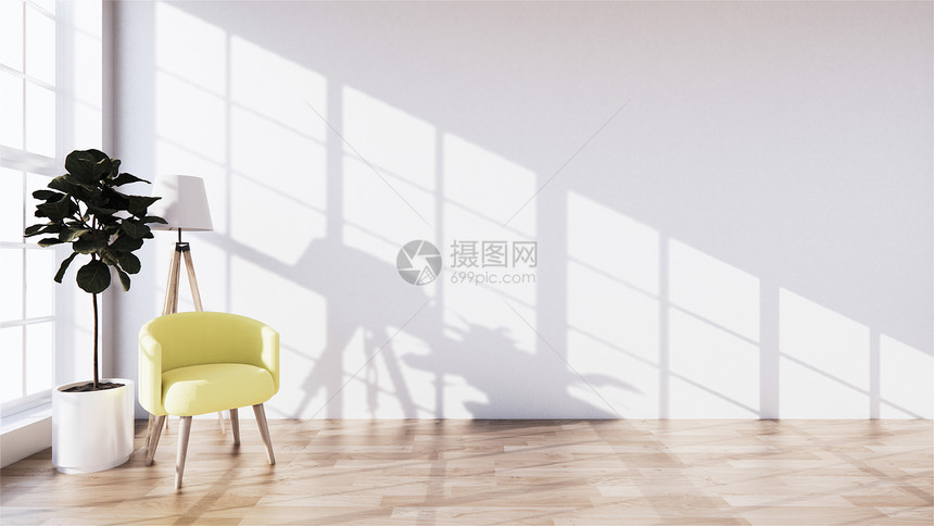 美丽的热带风格房间有椅子直接放置在房间之阳光从照亮进入房间3图片