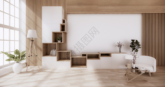 室内最小房间用低桌木制的的背景图片