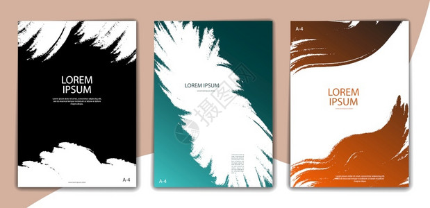 书籍封面小册子和的一组可颜色编辑的抽象背景a4格式现代随意颜色图片