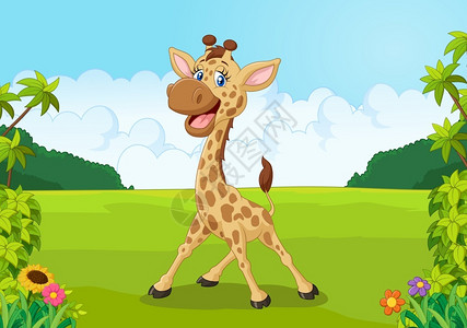 可爱长颈鹿背景图片