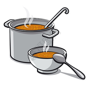 扁豆汤热汤插画