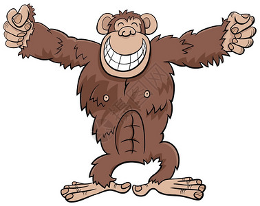 有趣的大猩野生动物的漫画插图图片