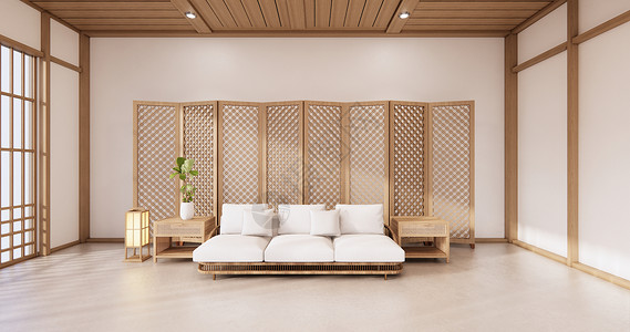 中国内地男歌手热带内地有塔米垫板和白色墙壁的热带室内有日本人隔板背景