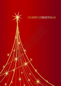 幸福圣诞节矢量海报抽象的圣诞节树光亮设计图片