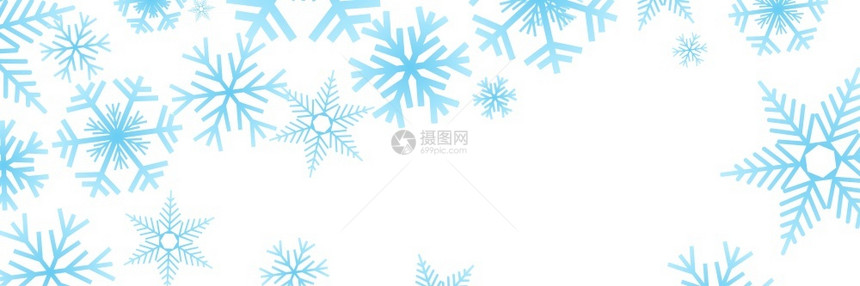 矢量横幅蓝色冬季背景带冰和雪图片