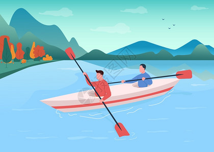 河运动划船运动插画插画