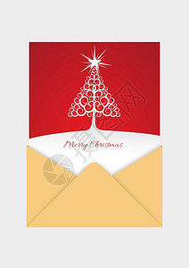 圣诞节邮件模板可打印的圣诞节卡片用纸页或邀请卡模板打开信封矢量孤立插图插画