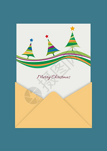 圣诞节邮件模板可打印的圣诞节卡片用纸页或邀请卡模板打开信封矢量孤立插图插画