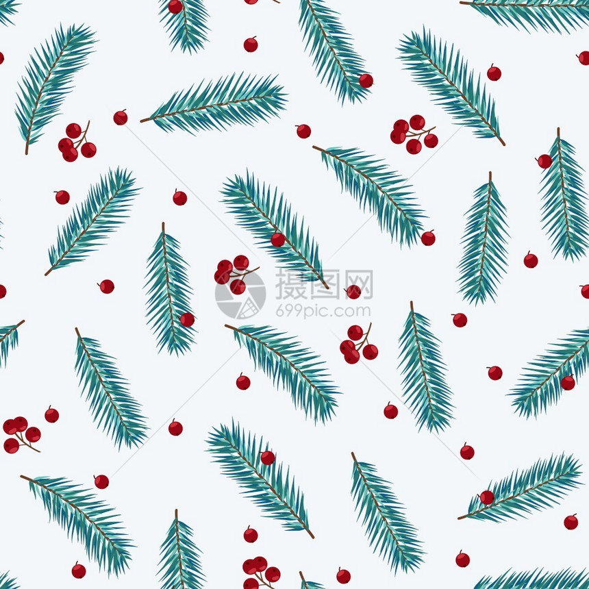 圣诞节无缝模式包括绿色fir分支背景冬季模式包装纸冬季问候网页背景圣诞节和新年贺卡图片