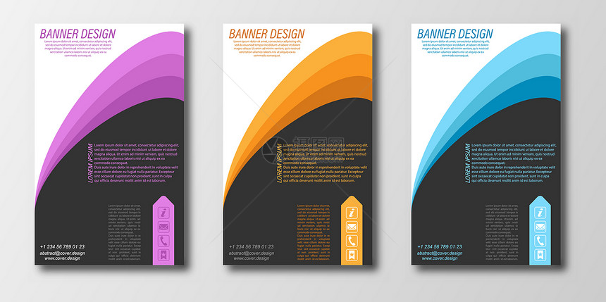 横幅海报或传单的抽象设计模板平矢量样式图片