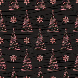 圣诞树无缝模式背景包装纸模式填充冬季问候网页背景圣诞节和新年贺卡背景图片