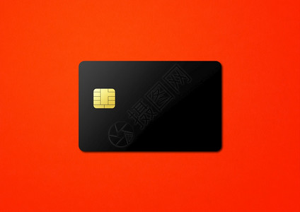 红色背景的黑信用卡模板3d插图红色背景的黑信用卡图片