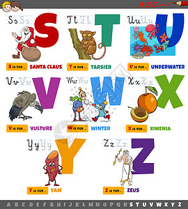 小学儿童阅读和写作英文字母表背景图片