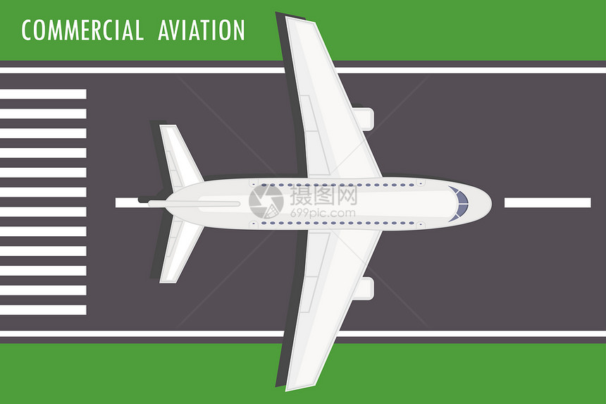 跑道顶端的飞机缩放矢量说明跑道顶端的飞机图片