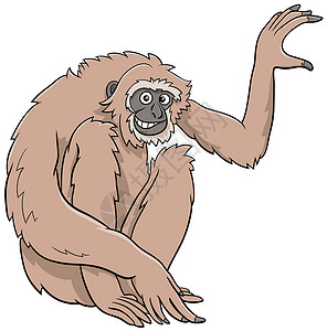 Gibon猿类漫画动物的人插图图片